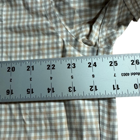 Brooks Brothers men’s long sleeve tan/gray‎ shirt size large - Picture 6 of 7